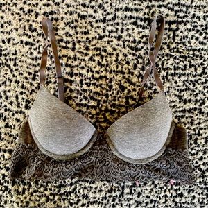 ⭐️ 2/$12 AERIE GRAY LONGLINE LACE BRA